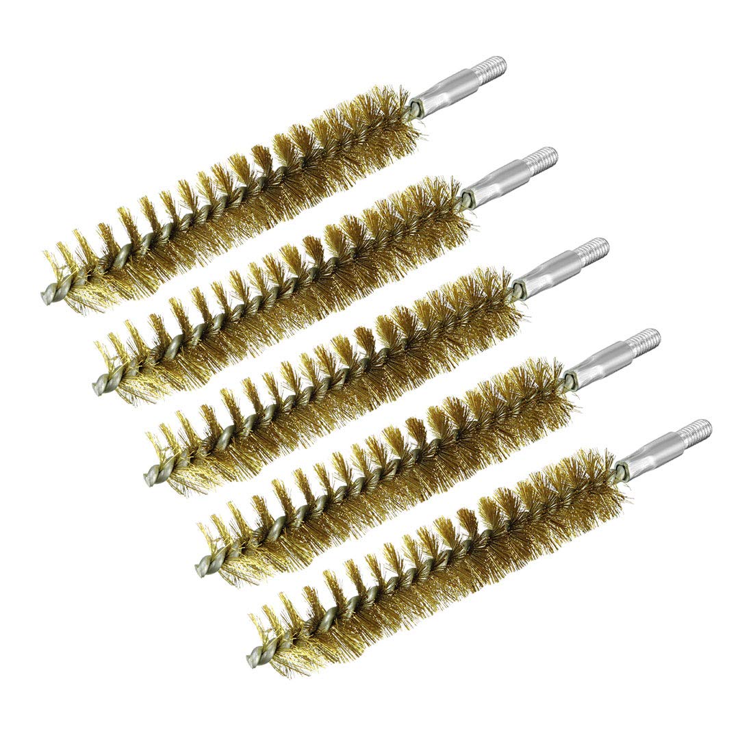 sourcing map M6 Copper Wire Tube Cleaning Brush 20mm Diameter 5pcs