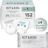 Kit & Kin Size 1 Newborn Starter Pack Nappies and Wipes 152 nappies view 1