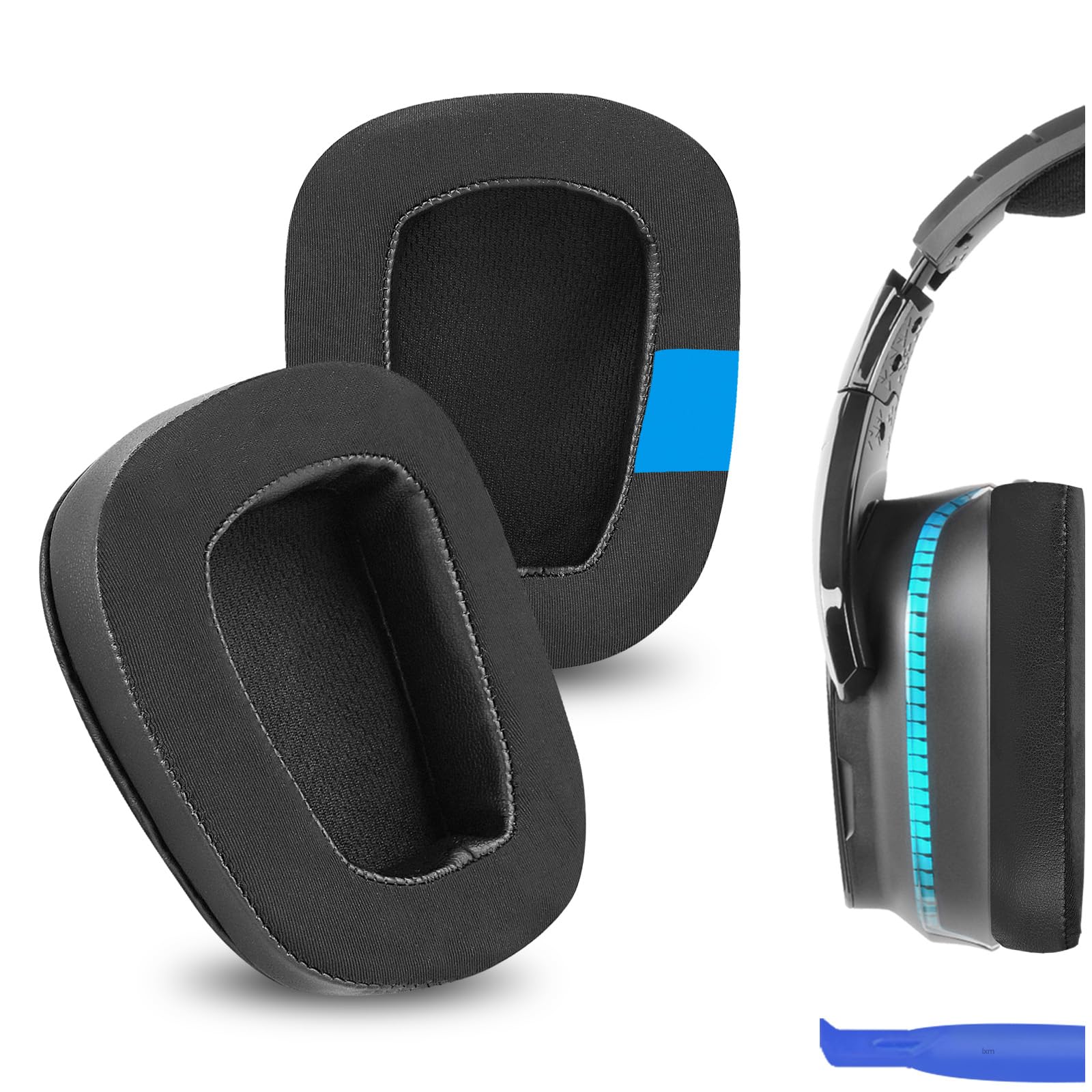 Geekria Sport Cooling-Gel Replacement Ear Pads Compatible with Logitech G533/G633/G633S/ G635/G933/G933S/G935/ G930/G430/G431/ G432/G433/ G332/G230/G231/G233/ G35 Headphones (Black)