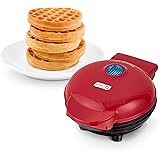DASH DMW001RD Mini Maker for Individual Waffles, Hash Browns, Keto Chaffles with Easy to Clean, Non-Stick Surfaces, 4 Inch, R