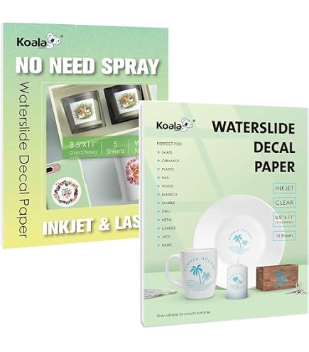 Ink Jet Waterslide DECAL White Paper 20 Sheets 8.5x11 WATER Ink Jet Waterslide DECAL White Paper 20 Sheets 8.5x11 WATER