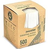 [500 Bulk] 5.75 inch White Small Paper Straws for Kids, Milk Cartons, Cocktail, Coffee, Short Drinks - Eco Friendly Disposable Drinking Straws