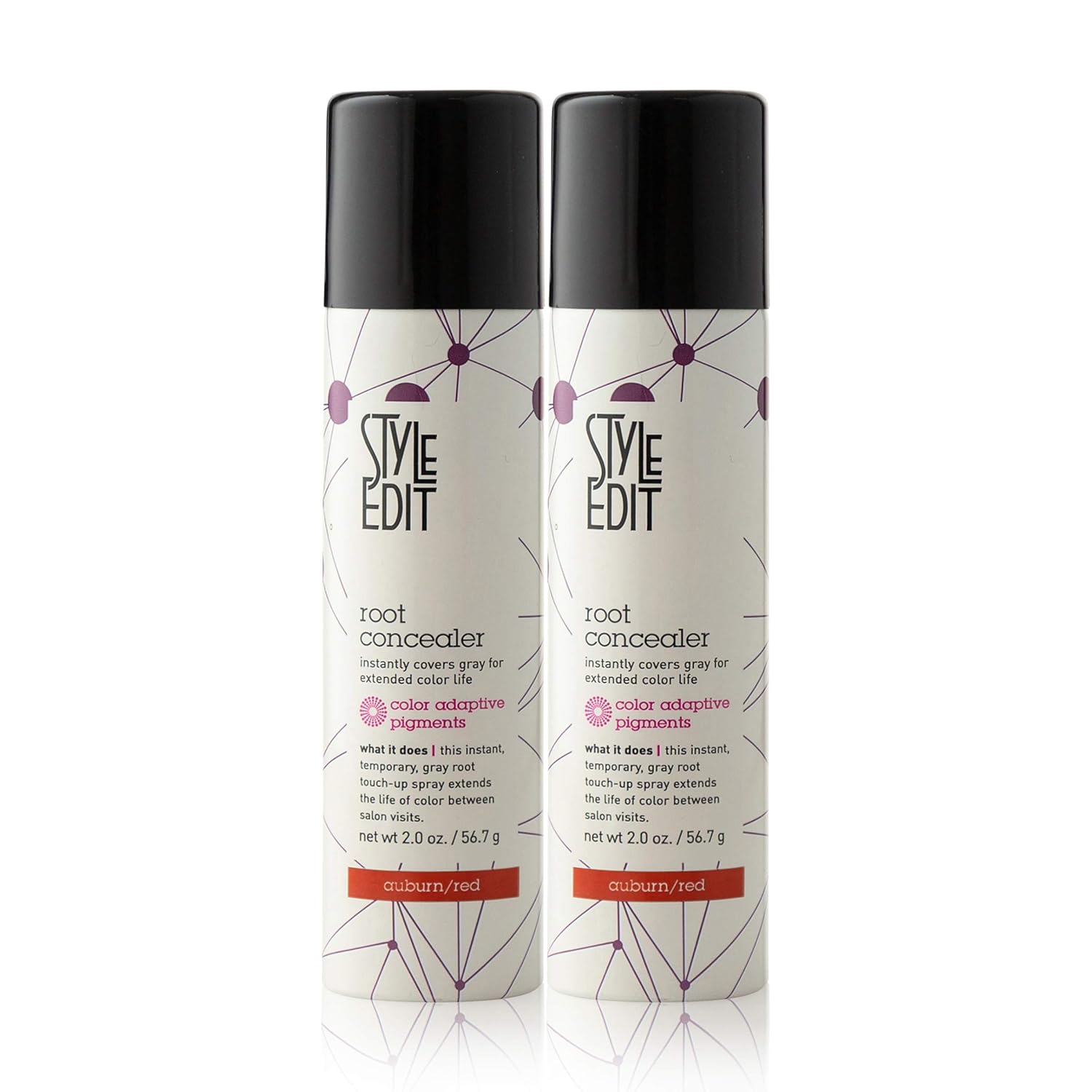 Style Edit Root Concealer Touch Up Spray | Instantly Covers Grey Roots | Professional Salon Quality Cover Up Hair Products for Women |Auburn/Red 2 Ounce (Pack of 2): Beauty