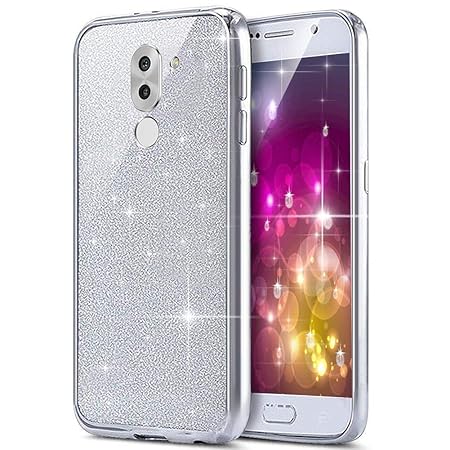 Kompatibel mit Huawei Honor 6X Hülle Silikon Glitzer Glänzende Handyhülle Schutzhülle Bling Strass Diamant TPU Schutz Handy H