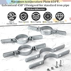 MorningRo 4 Pcs 3 Inch Pipe Riser Clamps Vertical