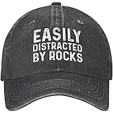 Easily Distracted by Rocks Hat for Men Baseball Cap Cool Cap