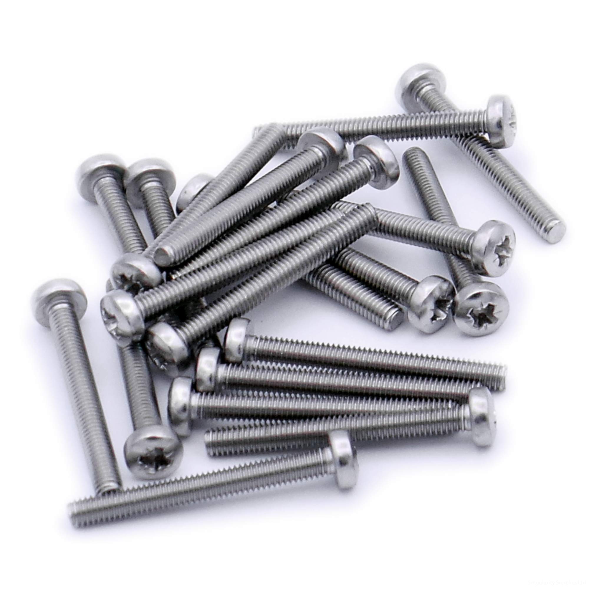 M3 (3mm x 30mm) Pozi Pan Machine Screw (Bolt) - Stainless Steel (A2) (Pack of 20)