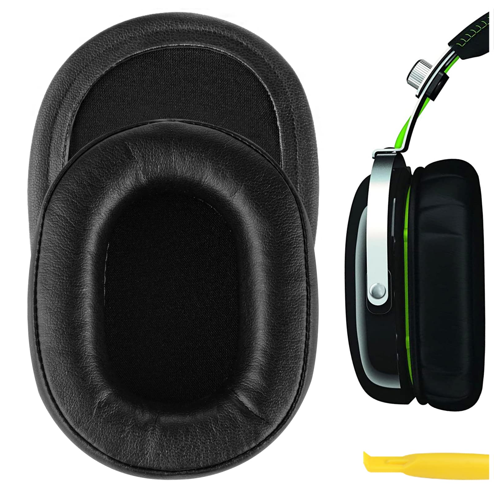 Geekria Replacement Ear Pads for Razer BlackShark Stereo Headphones Ear Cushions, Repair Parts (Black)