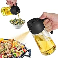 TrendPlain 16oz Oil Dispenser Bottle for Kitchen - 2 in 1 Olive Oil Dispenser and Oil Sprayer - 470ml Olive Oil Bottle - Oil 