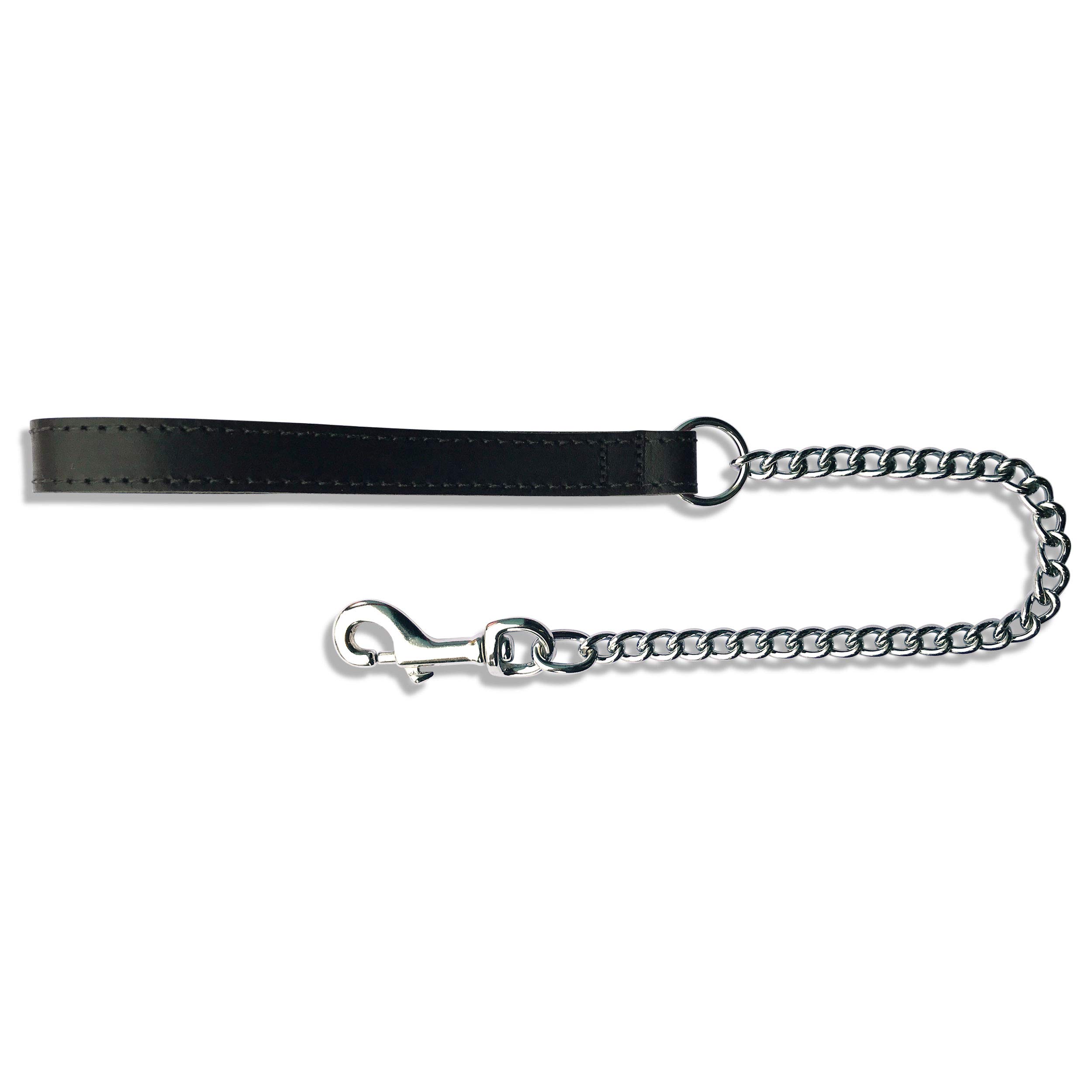 BBD 23-inch Heavy Leather Chain Lead, Black