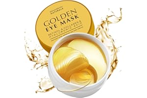 Enaskin Naturals Under Eye Patches Dark Circles Under Eye Masks for Puffiness - 24K Gold Eye Gel Pads Retinol Collagen Hyaluronic Acid Moisturizing & Reducing Wrinkles (30 Pairs) (Gold)