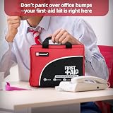 General Medi 160 Piece Premium First Aid Kit Red with Ice Pack & Emergency view 6