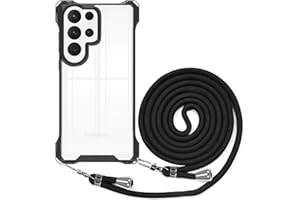 BEIMEITU Strap Crossbody Case for Samsung Galaxy S22 Ultra, Crossbody Cover with Neck Cord Strap,Transparent Clear PC Lanyard Phone Case for Samsung Galaxy S22 Ultra