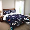Gusuhome Boys Space Comforter Set Twin Size 7 Piece Bed in
