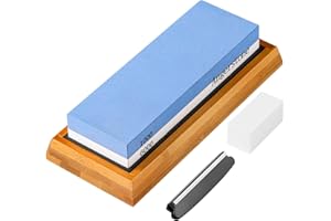 Angerstone Premium Knife Sharpening Stone–Whetstone 1000/6000 Grit, Whetstone Knife Sharpener with NonSlip Base, Best Wet Stone Sharpening Kit, Angle Guide