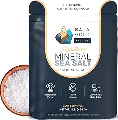 Baja Gold Signature Mineral Sea Salt, Gary Brecka Choice, Natural Grain 1lb | Natural Grain Sea Salt Crystals for Finishing, 