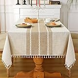 Laolitou Rustic Tablecloth Cotton Linen Waterproof