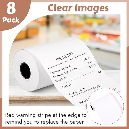 8 Rolls Thermal Receipt Paper 2 1/4" X 55' – Compatible With Credit Card Machines & POS Printers