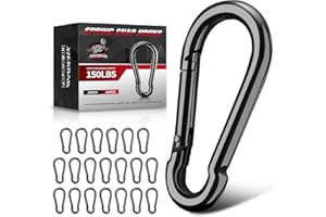 XIEKRAB 20Pcs Spring Snap Hooks, 2” Carabiner Clip, 150lbs Heavy Duty Rope Connector, Carabiners Keychain for Indoor & Outdoor, Camping, Potted Plants, Pet Leash, Fishing, Hiking