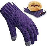 ARFNKIM Kids Winter Gloves for Boys Girls, Fleece Lining Knitted Warm Gloves Touchscreen Thermal Children Mittens