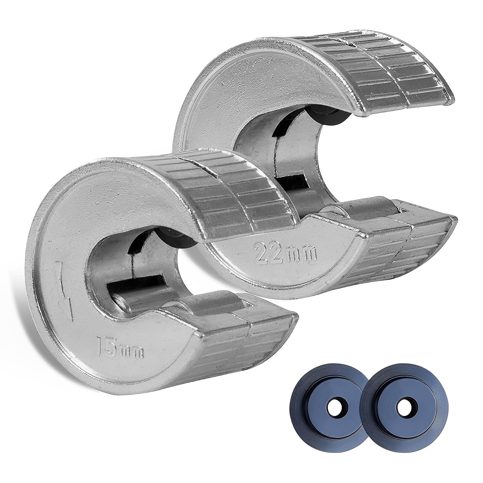 MEETOZ Pipe Cutter 15mm and 22mm Set Copper Pipe Slice Tube Cutter Zinc Alloy Body 2 Replacement Tube Cutting Wheels