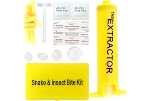 ZOMHAOS Snake Bite Kit, Bee Sting Kit, First aid kit, Venom Extractor Suction Pump, Bite and Sting First Aid for Hiking, Backpacking and Camping. (Yellow Kit)
