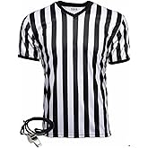 Teys Official Referee Shirt - Pro-Style Officiating Jersey | Ref T Shirt for Basketball, Soccer, & Football with Whistle