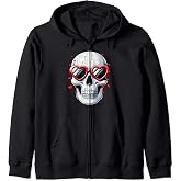 Valentines Skulls Sunglass Hearts Day Lover Men Women Boys Zip Hoodie