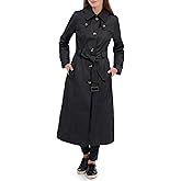 LONDON FOG womens Single Breasted Long Trench Coat With Epaulettes and Belt
