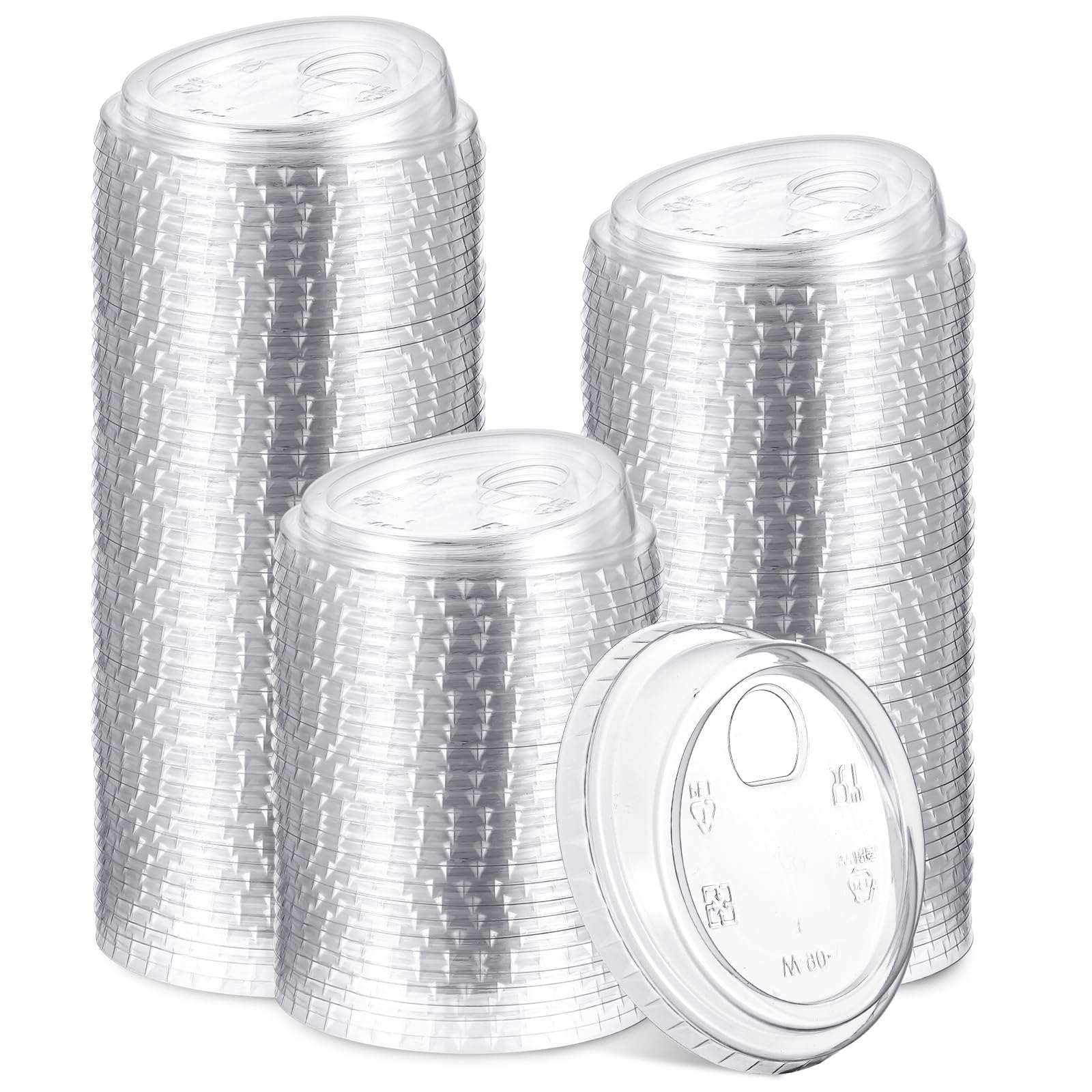 Photo 1 of Ziliny 100 Count 90mm Strawless Sipper Lids, Clear PET Lids for Plastic Cup Disposable Cover for 12oz, 16oz, 20oz, 24oz Cold Brew, coffee, beer, cocktail, wine or Beverage Cups