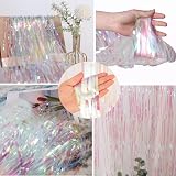Valentines Decorations Iridescent Foil Fringe Curtains 2 Pcs 1x2m view 4