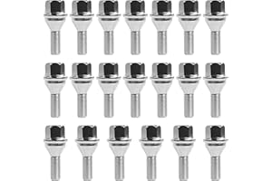 CHENACC M12x1.25 Wheel Lug Bolts, 20PC 17mm Hex Solid ET Chrome Studs, 22mm Shank One-Piece Design Chrome Studs for Dodge Hornet 2023+, Fiat 500/500L/500X Factory Wheel; Replacement 68296586AA