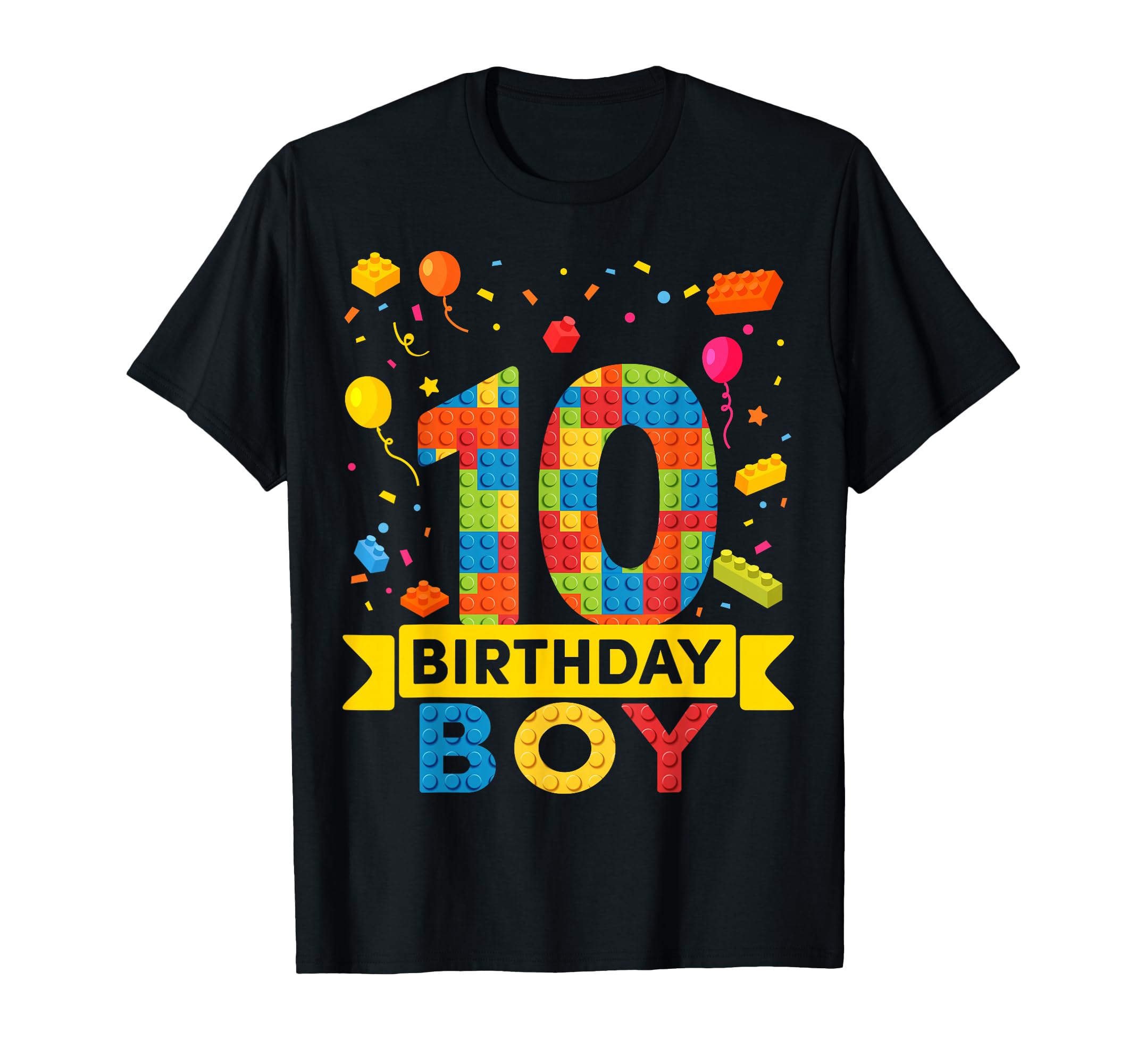 Photo 1 of 10 Year Old Building Blocks 10th Birthday Boy T-Shirt