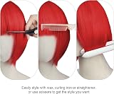 Aomig Short Bob Wig Set 4 Pack Neon Fancy Dress Wigs with Bangs Sunglass Cap view 5
