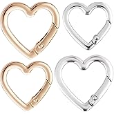 HINZIC Keychain Clip, Zinc Alloy Heavy Duty Heart Carabiner, Spring Snap Clasp Hook for Camping Hiking Fishing Traveling