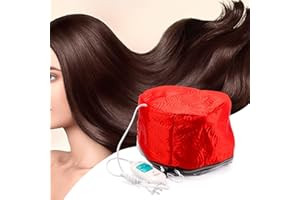 LIARTY Electric Hair Steamer Cap with 2 Mode Temperature Control, Removable Washable Thermal Hair Cap for Hair Spa at Home (Red)