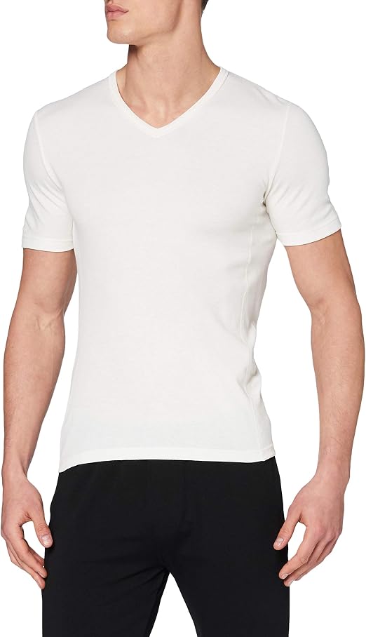 T-shirt Thermique Homme à Manches Courtes Col En V - Extra Long Pour Travail, Plein Air - Tissu Respirant