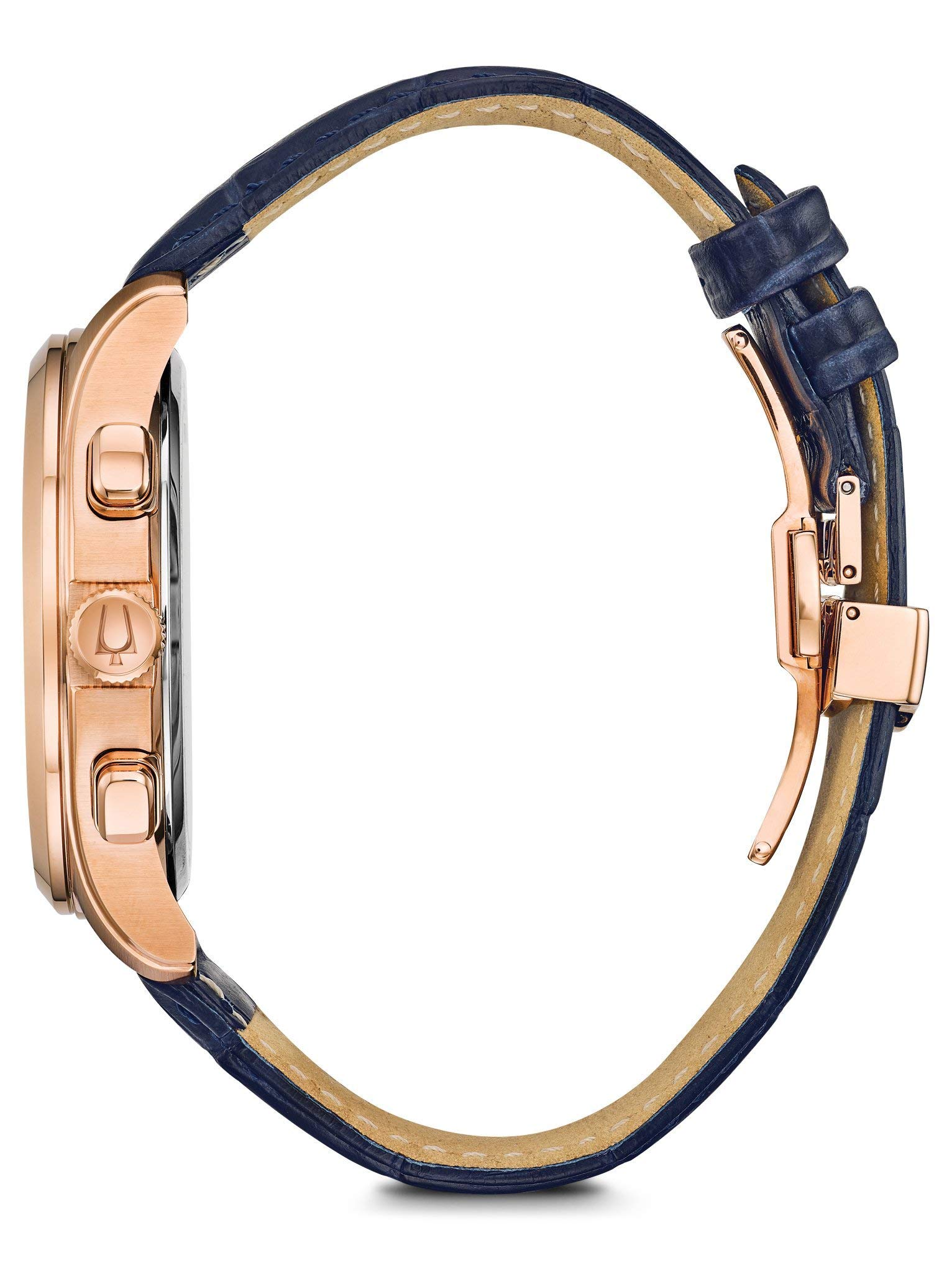 Bulova(ブローバ) メンズ クロノグラフ クォーツウォッチ レザーストラップ付き 97B170