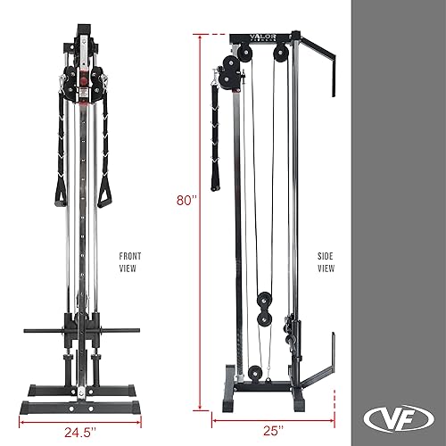 Valor Fitness Wall Mount Cable Machine – Adjustable Dual Pulley