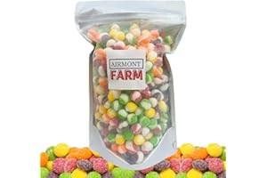 AIRMONT FARM Freeze Dried Candy Sour Skittles 1LB (16oz) Rainbow Candy - Ships In Box - Deliciously Crunchy, Intense Flavor, Lightweight Snack - Resealable Bag (Sour 1lb)