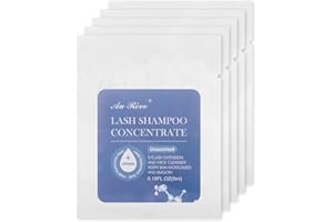 AuReve Lash Shampoo Concentrate 5ml*5 Lash Cleanser for Extensions Update Prolong Lash Concentrate Non-irritation Eyelash Shampoo for Salon-Better Eyelash Cleaning Care Experience, Unscented