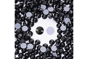 Meibite Hotfix Rhinestones Bulk, 3000PCS Black Hot Fix Rhinestones for Clothes DIY Decoration Crafts, Black, SS10, 2.7-2.9mm
