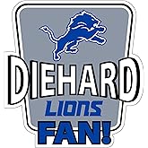 Siskiyou Sports NFL Detroit Lions Die-Hard Fan Auto Decal, Team Colors, One Size