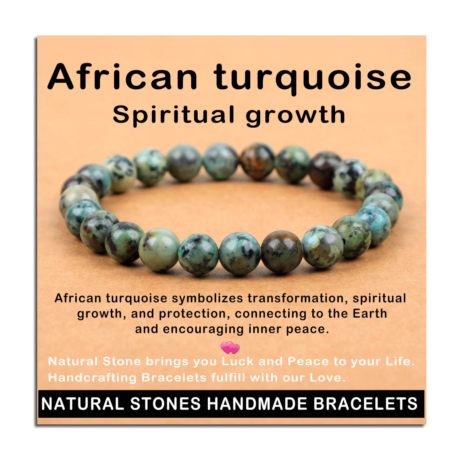 AD Beads Handmade Gemstone Stretch Elastic Bracelet