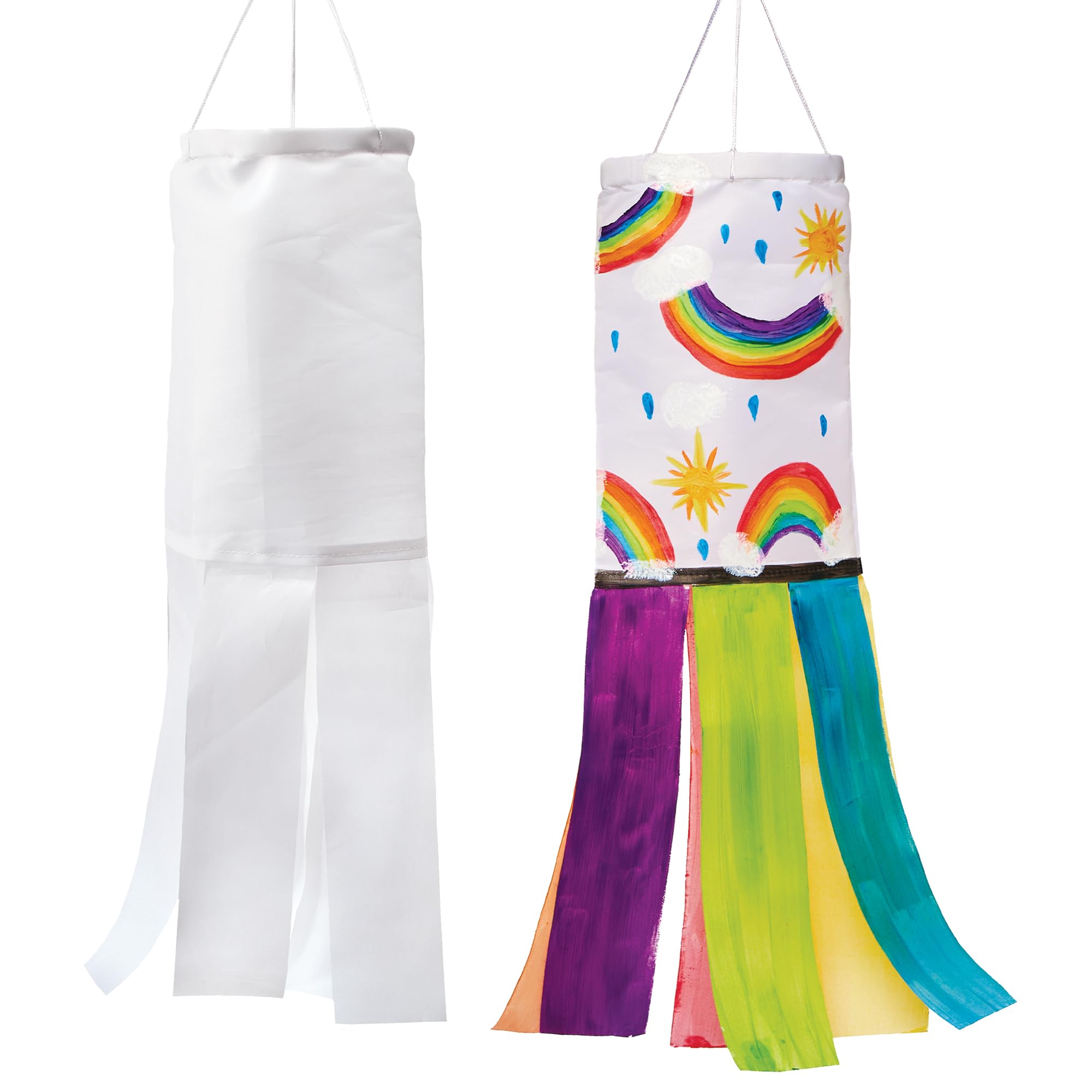 Baker Ross FX998 Design Your Own Windsocks - Pack of 3, Garden Craft Kits for Kids