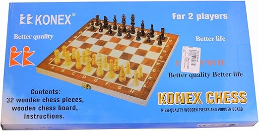ARFA 9.5-inch Konex wooden Folding Chess for 2 Players, (wooden Brown)