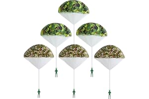 ledorr 6 Pack Camo Parachute, Tangle Free Throwing Parachute, Kids Outdoor Toys, Flying Gifts for 3-10 Year Old Boy & Girl