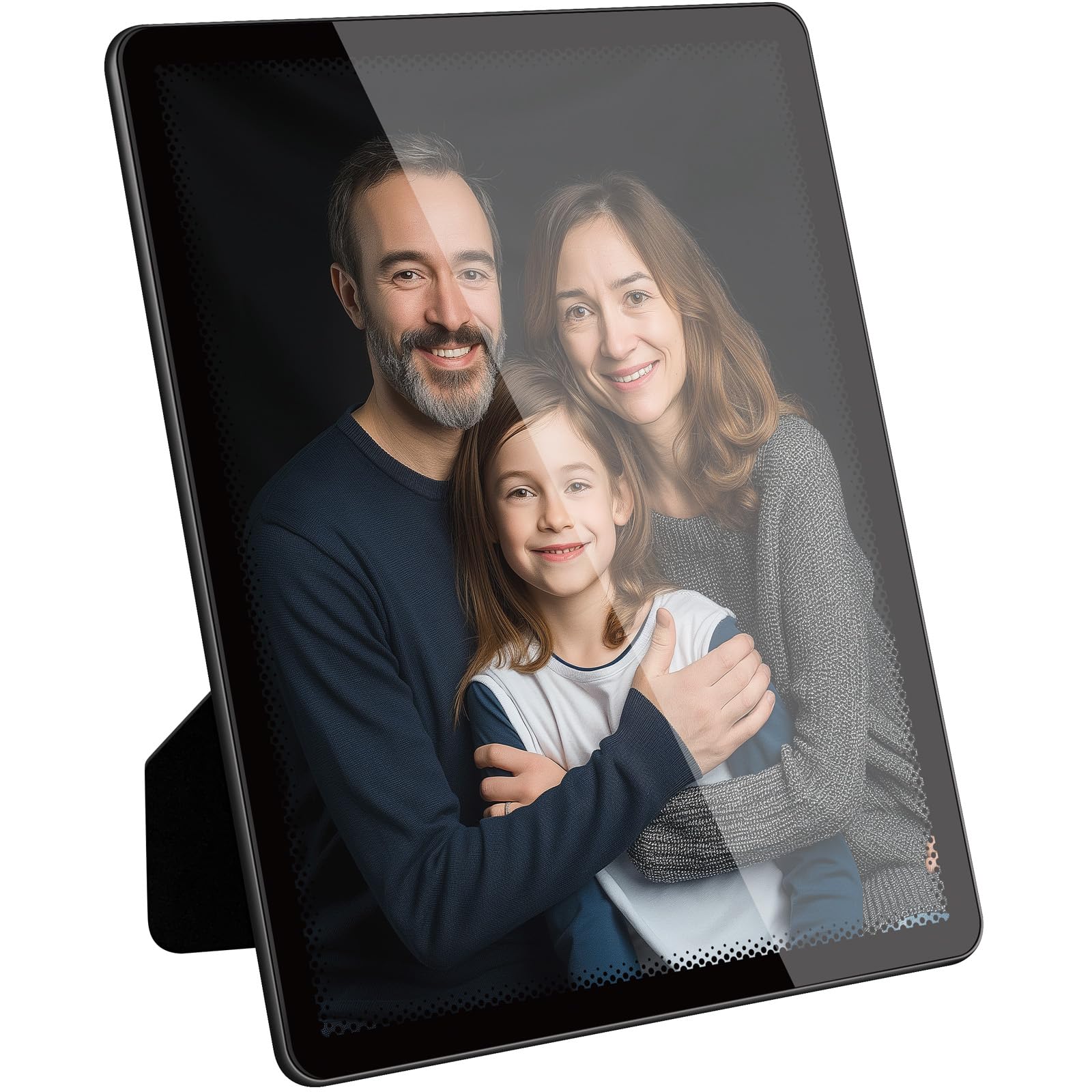 Photo 1 of Bluesun 8x10 Inch Black Metal Picture Frame with Rounded Corners - Glass Front, Wall Hanging or Standing,Gifts for Family, Friends, and Loved Ones (8x10, Black+dots)