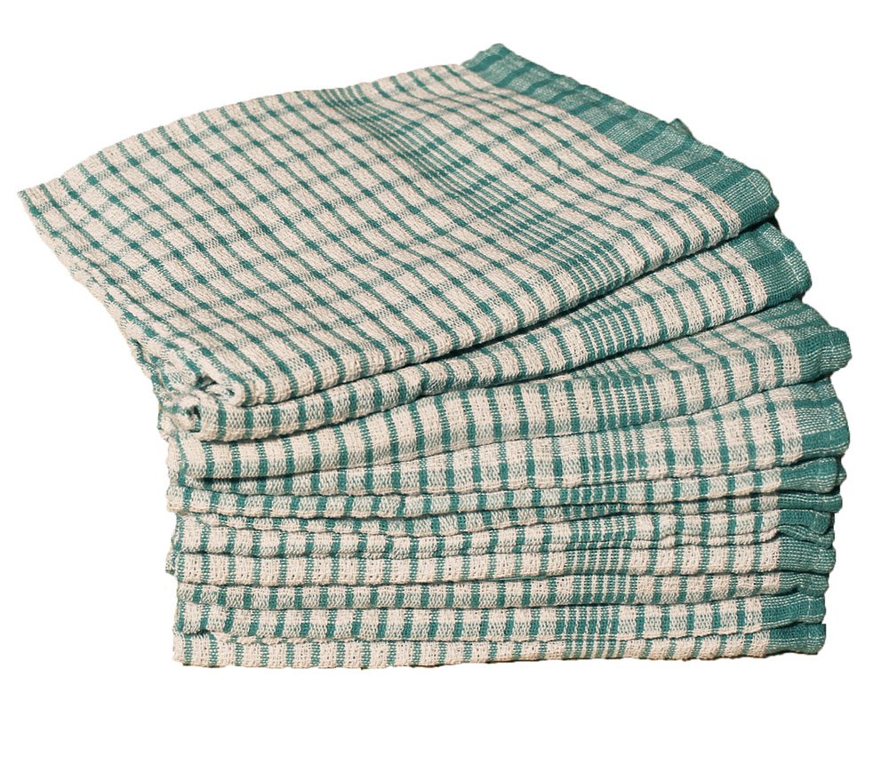 Textiles Direct Wonderdry Tea Towels Green Pack of 10 100% cotton