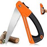 RYLVORN Camping Saw, 7-Inch Folding Saw with SK5 Blade and Hand Guard | Compact folding saw for wood cutting, pruning, firewood prep, backpacking, trail clearing, and yard work.